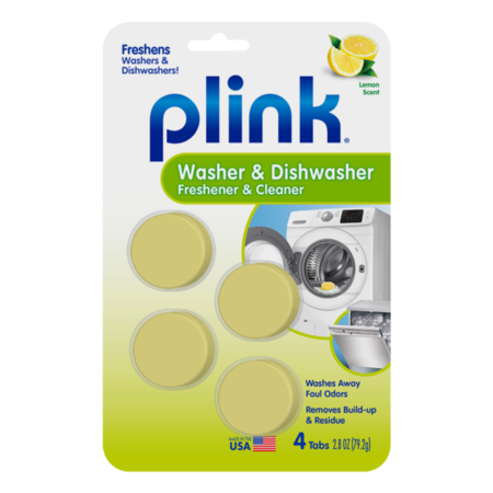 Plink Washer & Dishwasher Freshener & Cleaner, Fresh Lemon, PK4 PAL01B